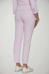 Elisabetta Franchi women's crepe trousers with piping and jewel clip