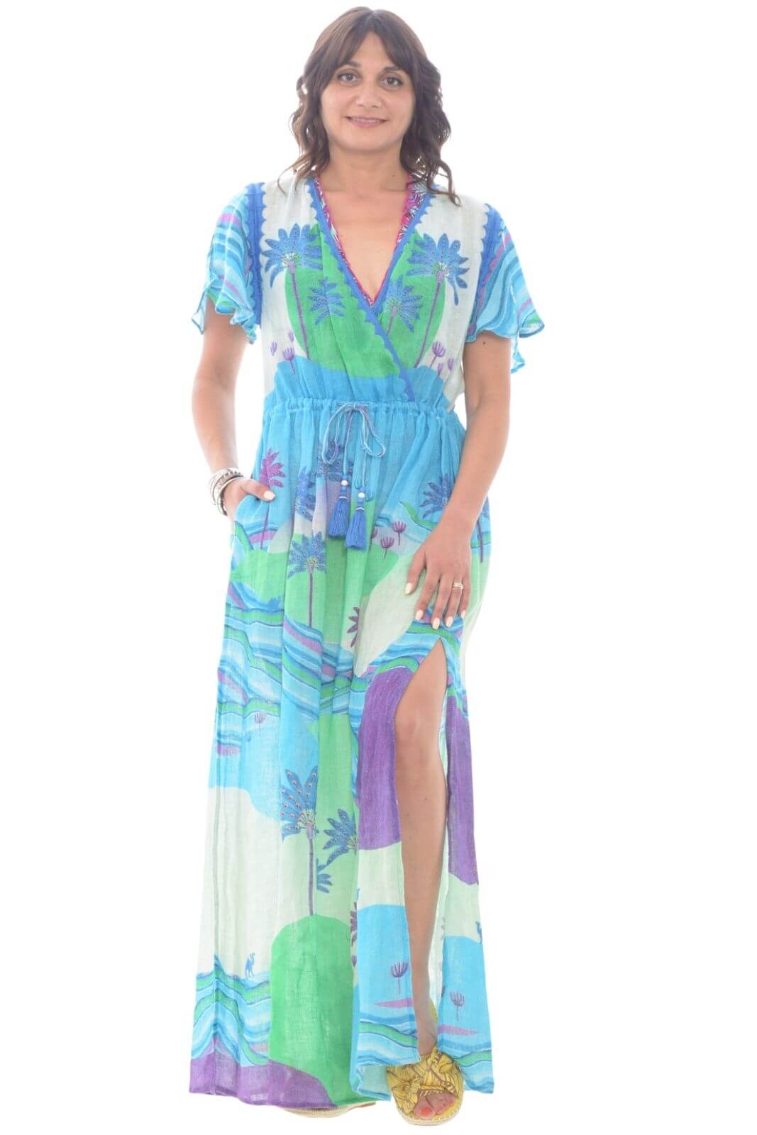 Pin Up Women's Dress with V-Neck