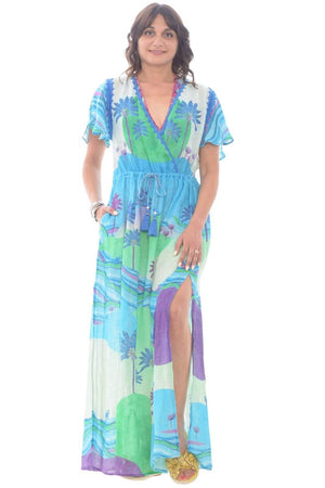 Pin Up Women's Dress with V-Neck