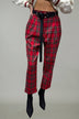 Dixie Pantalón de mujer con estampado de cuadros y cinturón