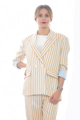 Imperial oversized women's jacket with striped pattern