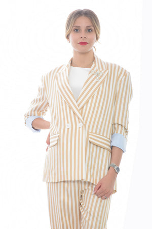 Imperial oversized women's jacket with striped pattern