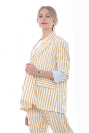 Imperial oversized women's jacket with striped pattern