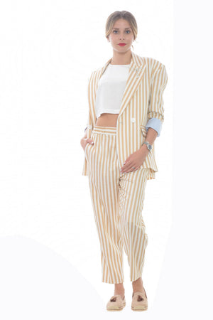 Imperial oversized women's jacket with striped pattern