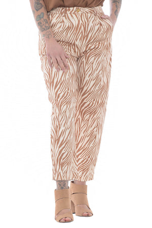 B.Yu Pantalón de mujer con estampado animal.