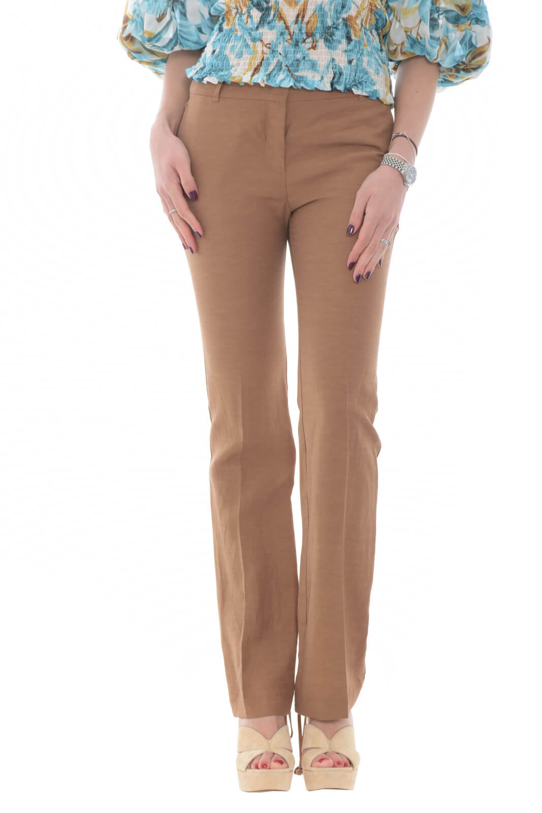 Blugirl Women's trousers with lace closure on the bottom