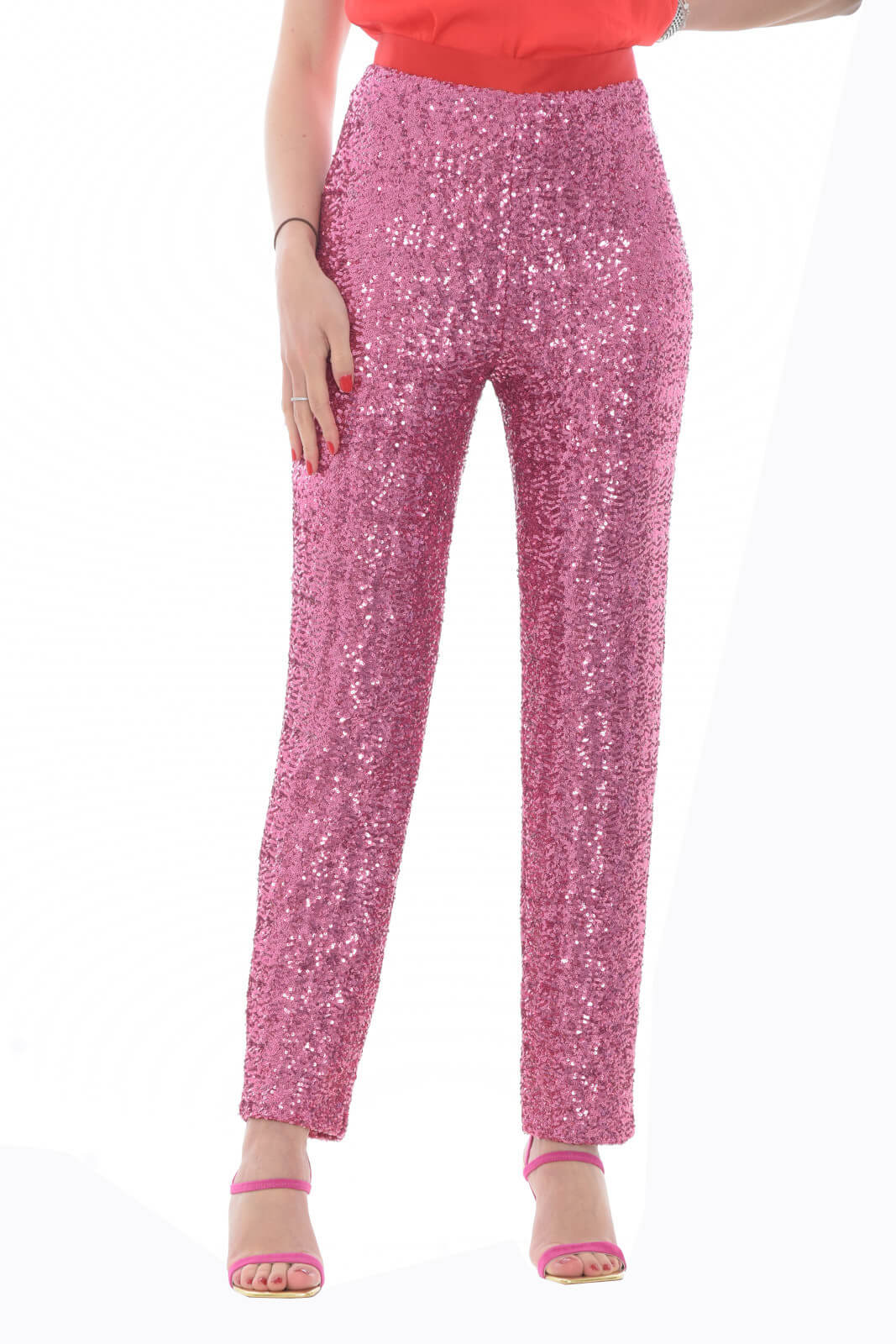 Blumarine Pantalón de mujer en lentejuelas.