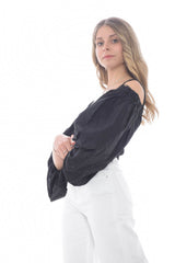 Top de punto de mujer Pinko con mangas abullonadas PLATA