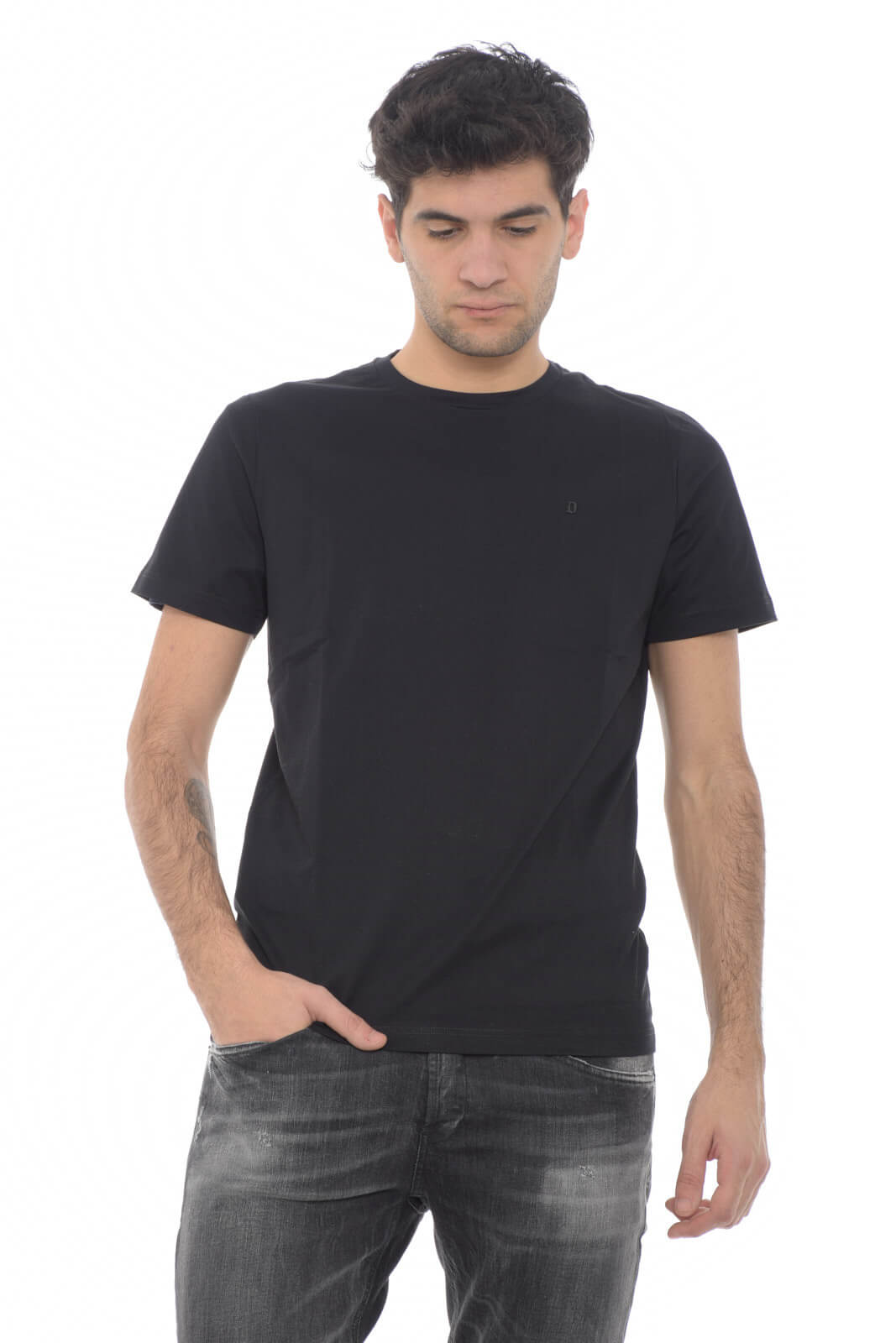 Dondup T shirt uomo con logo metallico