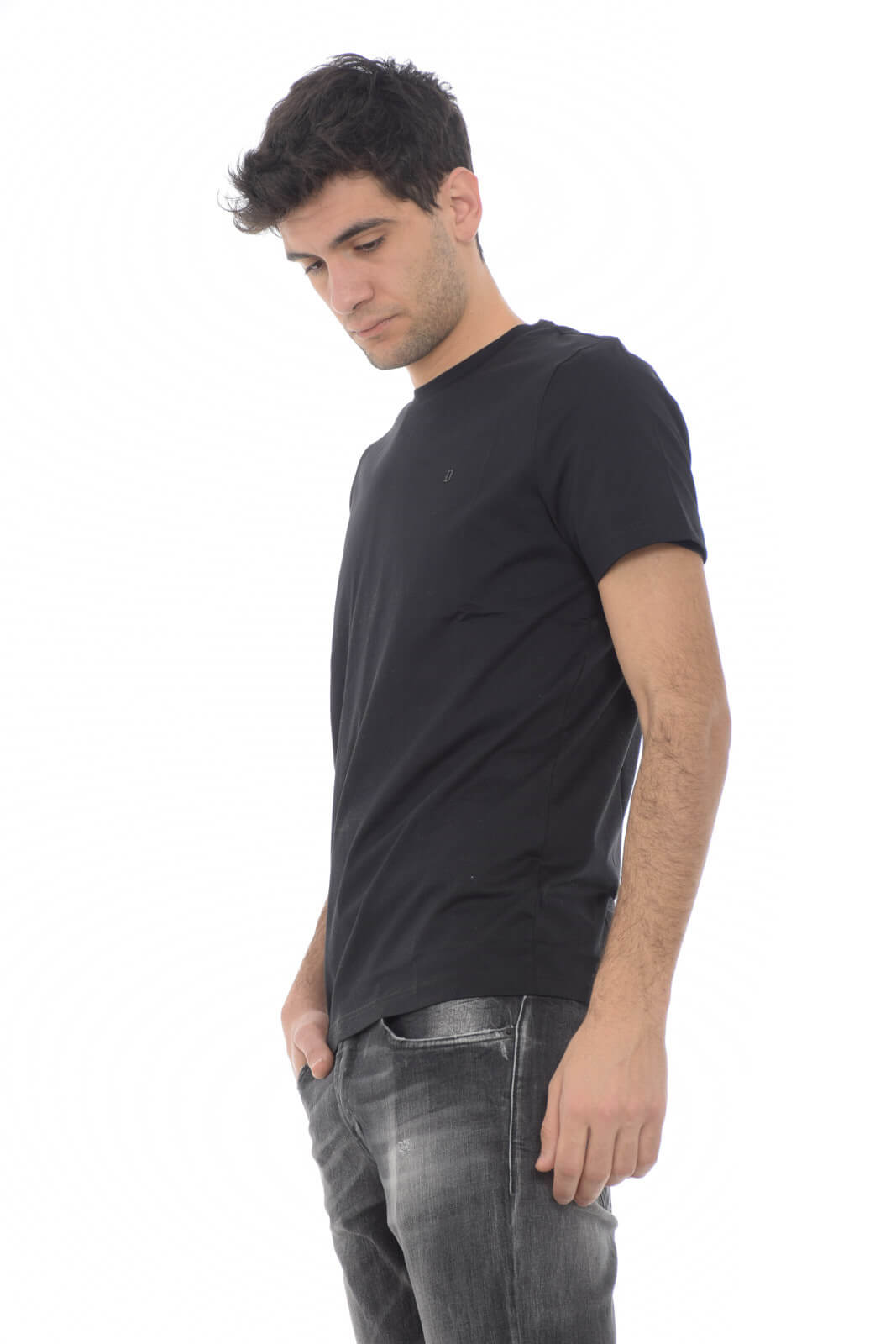 Dondup T shirt uomo con logo metallico