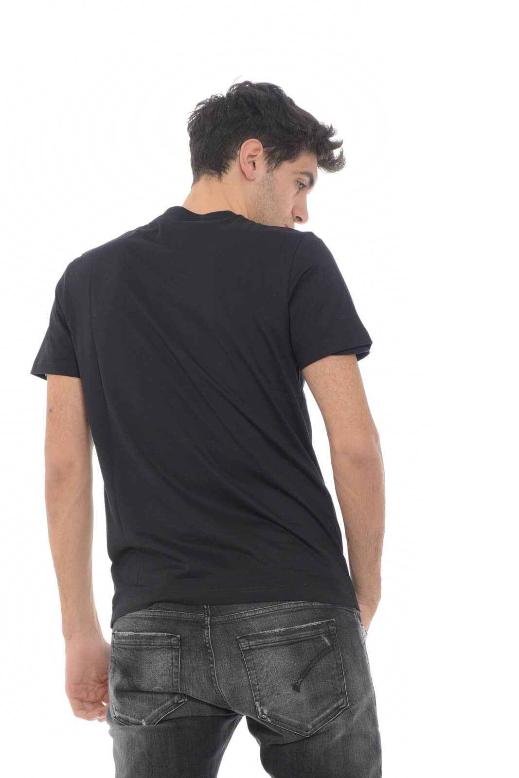 Dondup T shirt uomo con logo metallico