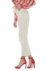 Pantalón de mujer Twinset slouchy con encaje San Gallo
