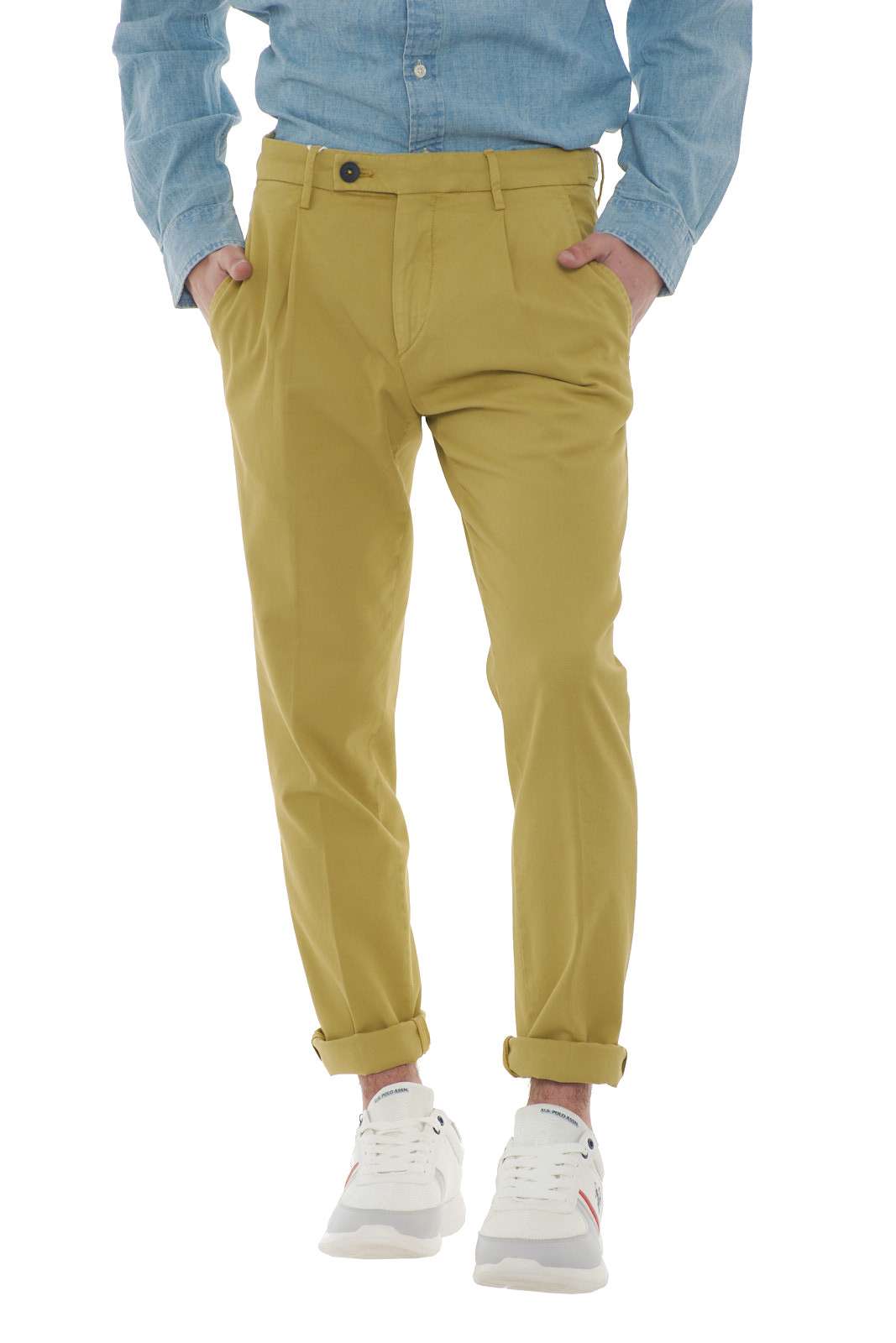 Michael Coal pantaloni uomo FREDERICK 2669W capri con pences