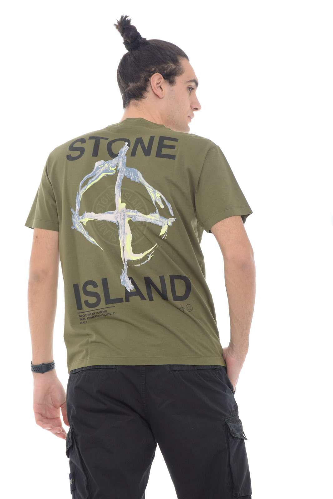 Stone Island Men's T shirt with maxi back print