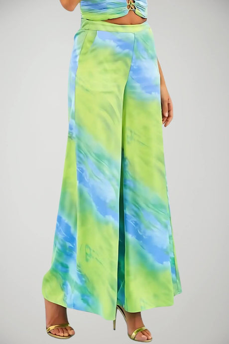 Koralline Women's Palazzo Pants with Multicolor Print