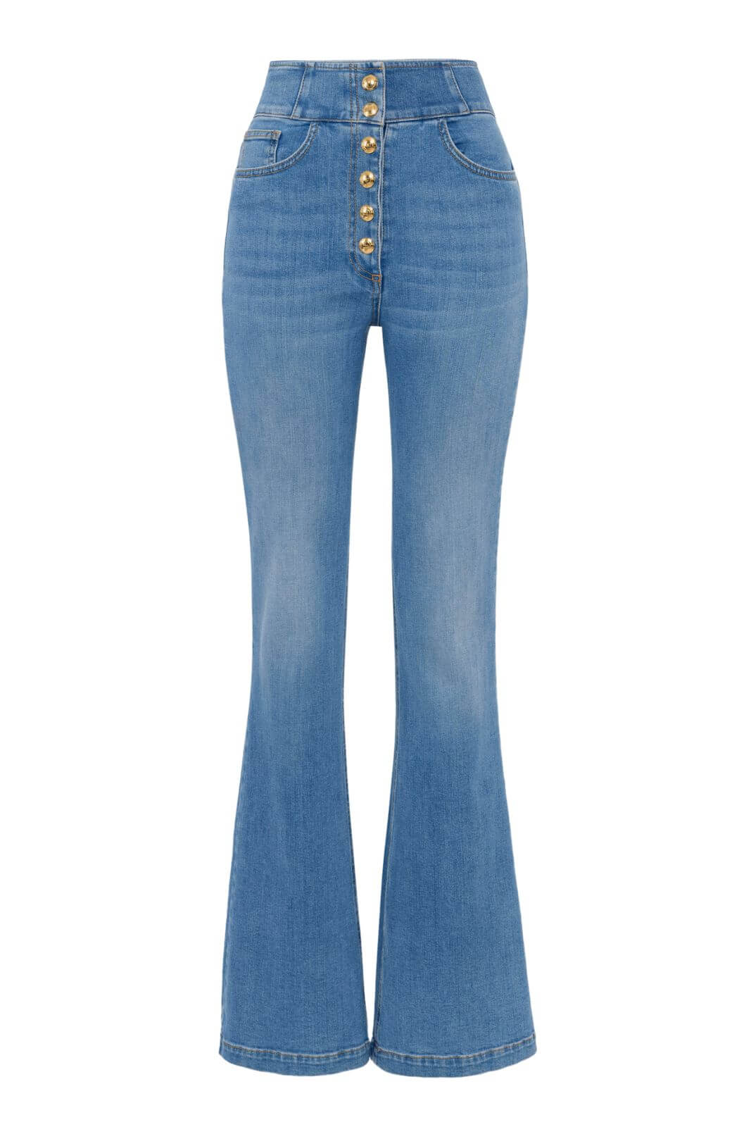 Elisabetta Franchi women's high-waisted jeans with logo buttons