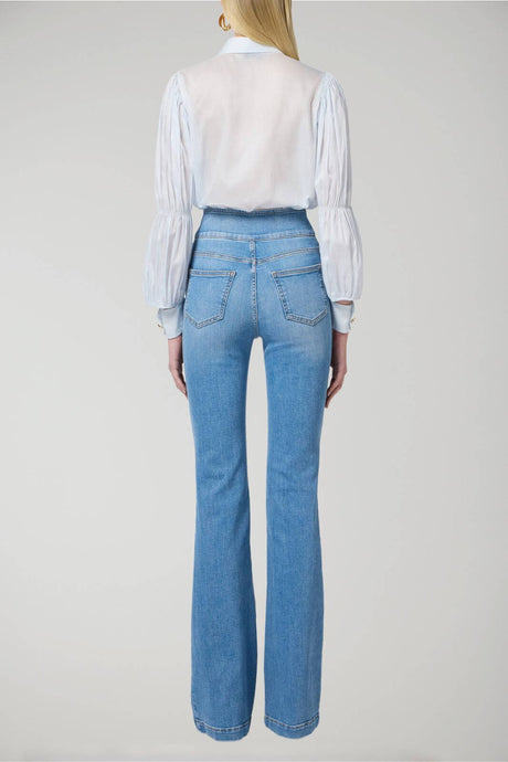 Elisabetta Franchi women's high-waisted jeans with logo buttons
