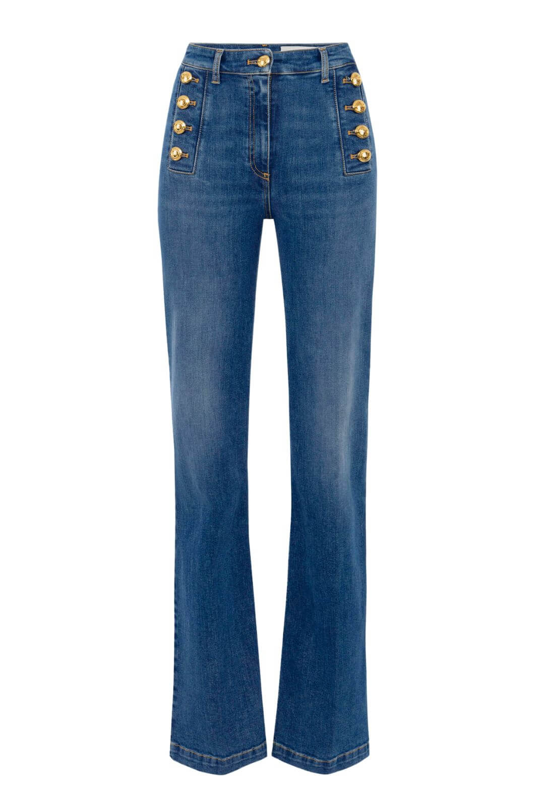 Elisabetta Franchi jeans donna a zampa con bottoniera