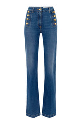 Elisabetta Franchi jeans donna a zampa con bottoniera