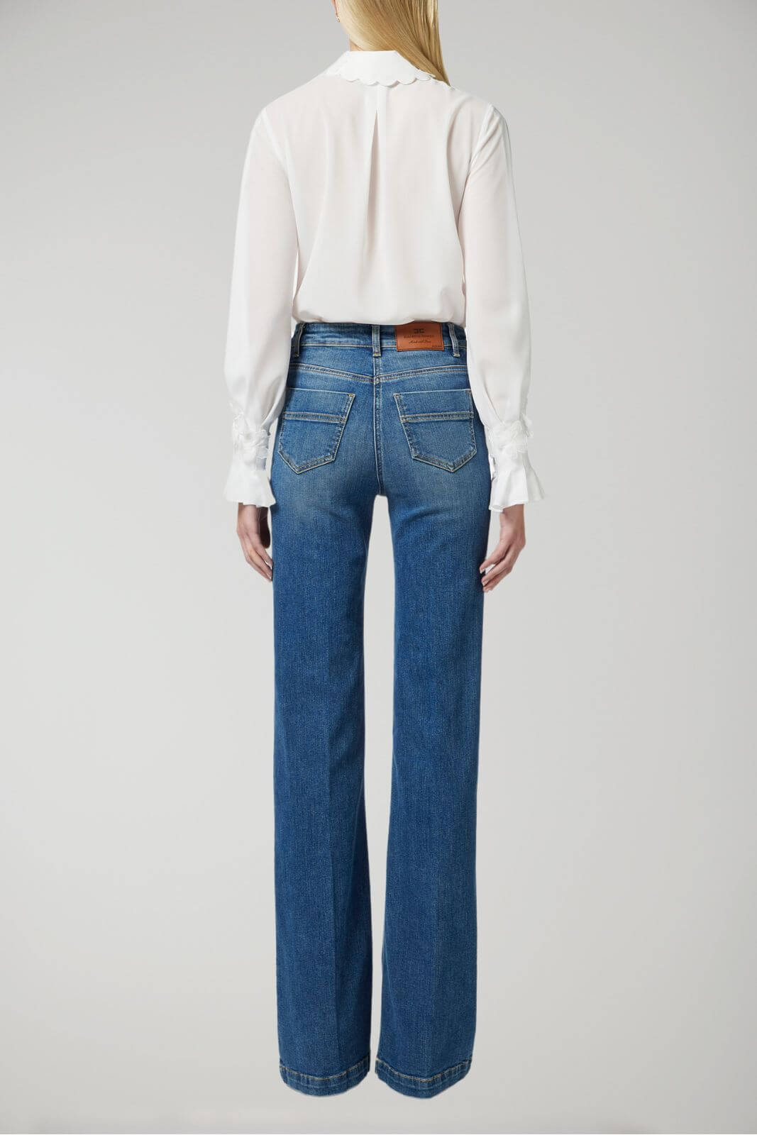 Elisabetta Franchi jeans donna a zampa con bottoniera