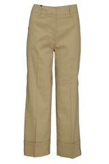 Seventy Women's Trousers in Linen Blend with Turn-Ups
