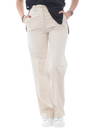 19.70 Pantalón de mujer en mezcla de lino.