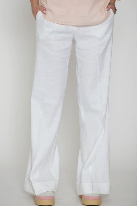 Pantalones anchos de mujer Seventy en mezcla de lino