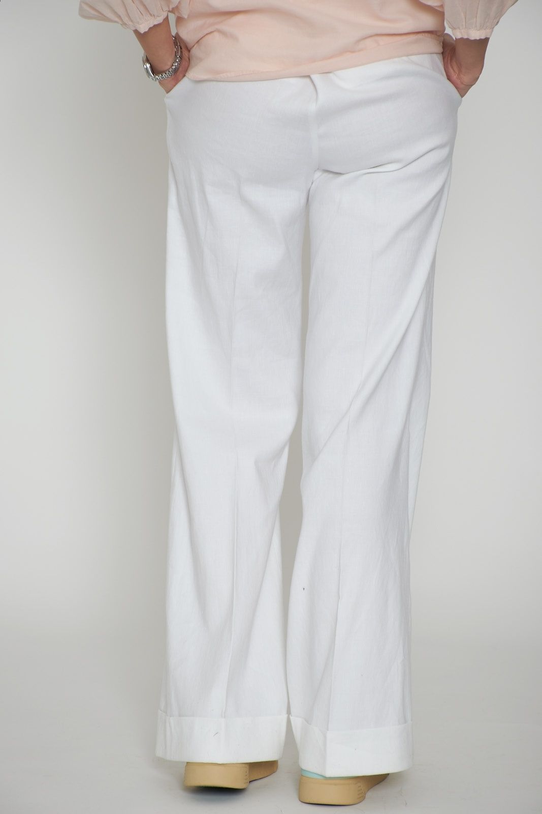 Pantalones anchos de mujer Seventy en mezcla de lino