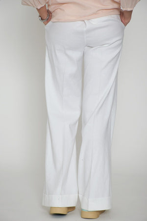 Pantalones anchos de mujer Seventy en mezcla de lino