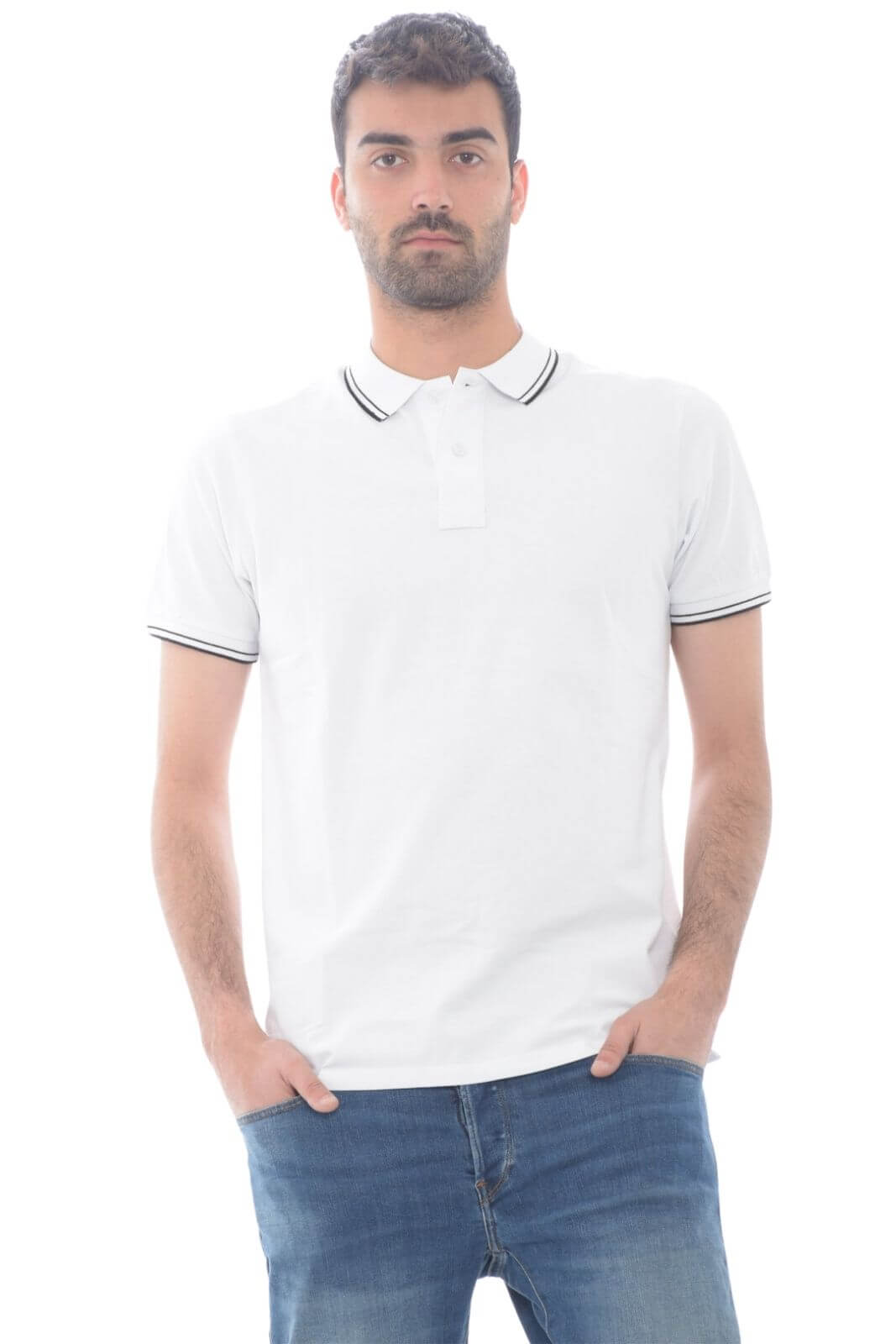 Cashmere Company polo uomo con righina