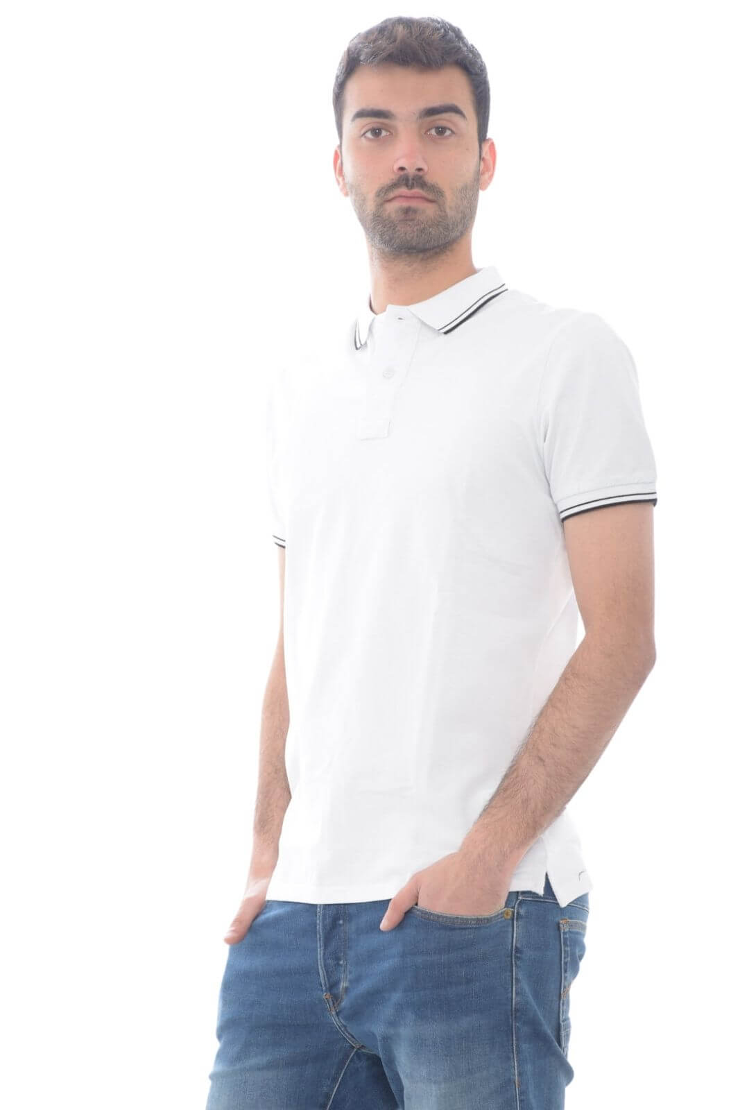 Cashmere Company polo uomo con righina