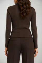 Parosh Maglia Donna a costine con fiocco / Moro