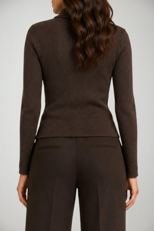 Parosh Maglia Donna a costine con fiocco / Moro