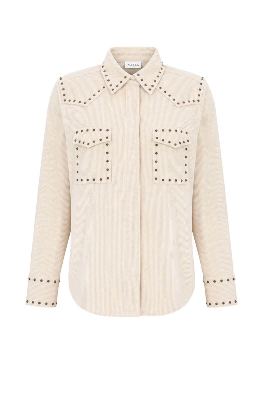 Parosh Camicia Donna overshirt in velluto con borchie