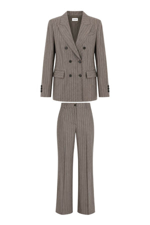 Parosh Tailleur Donna doppiopetto in gabardina gessata
