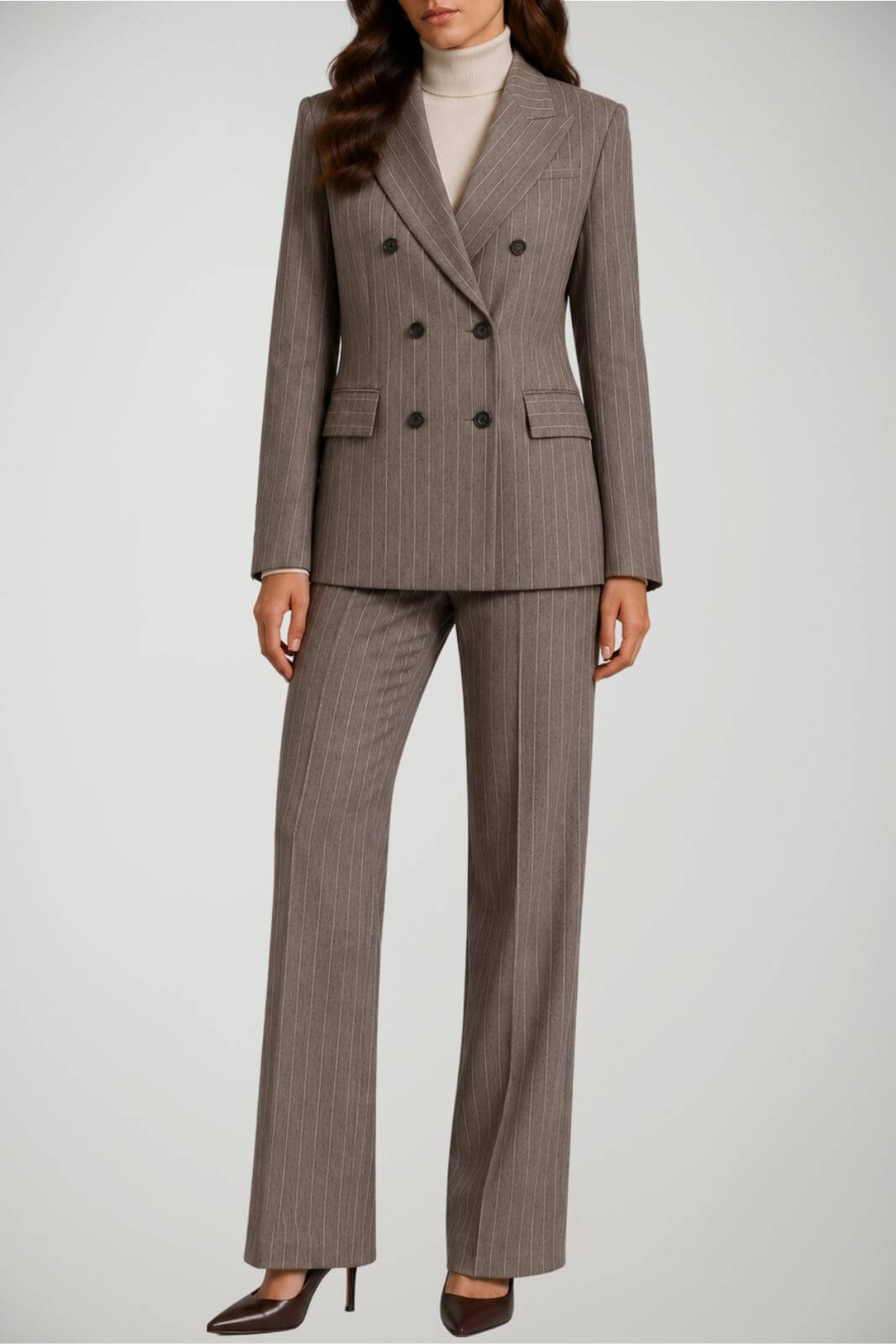 Parosh Tailleur Donna doppiopetto in gabardina gessata