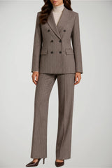 Parosh Tailleur Donna doppiopetto in gabardina gessata