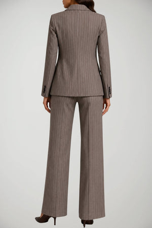 Parosh Tailleur Donna doppiopetto in gabardina gessata