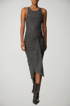 Patrizia Pepe Abito Donna in Lurex con Spacco Inferiore