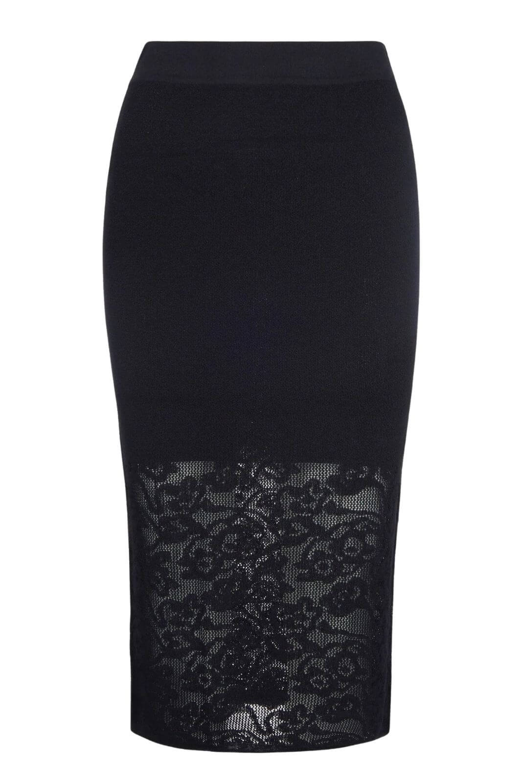 Patrizia Pepe Gonna Midi Slip On con Inserti in Pizzo
