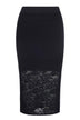 Patrizia Pepe Gonna Midi Slip On con Inserti in Pizzo