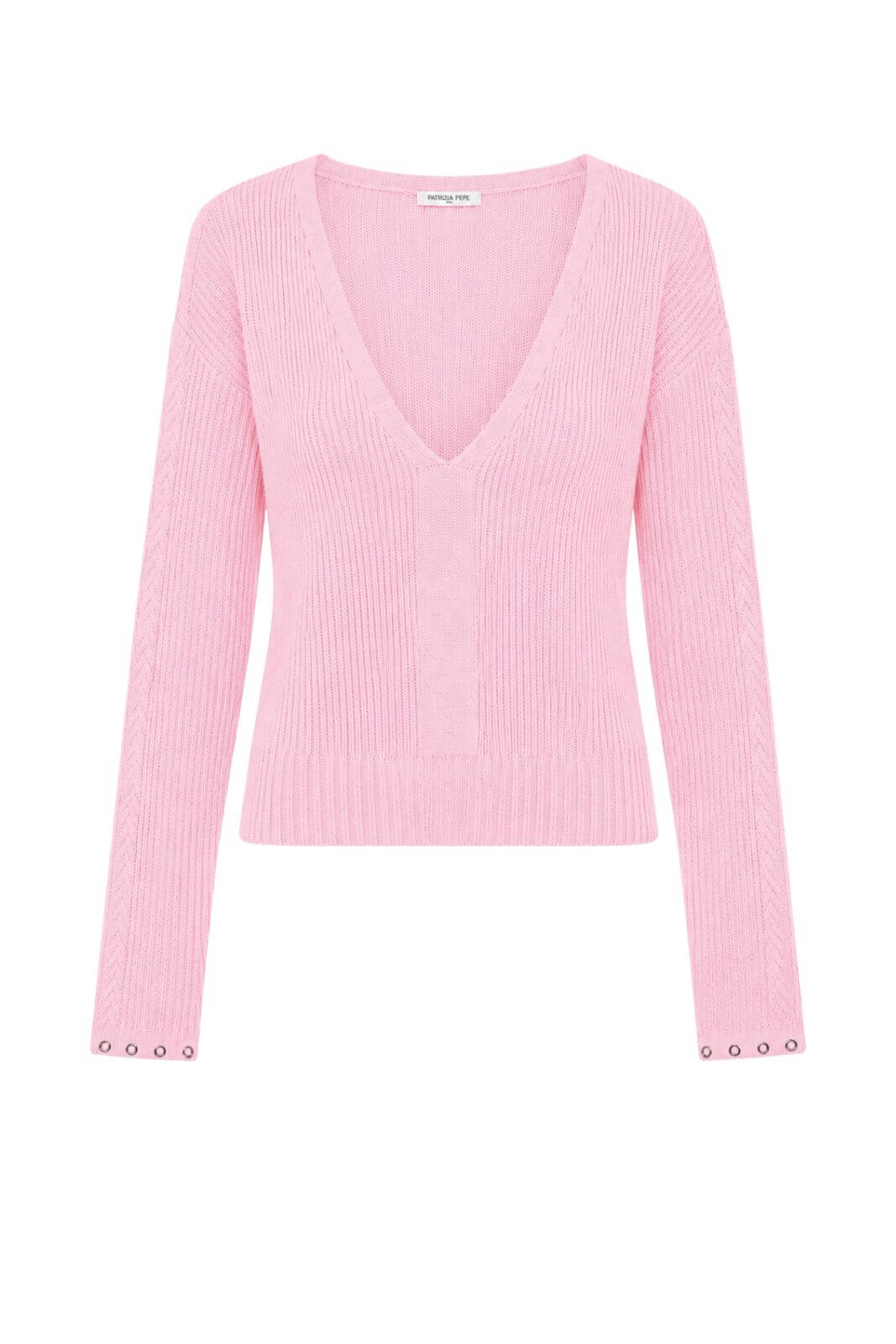 Patrizia Pepe Maglia Donna a Coste con Inserti Traforati