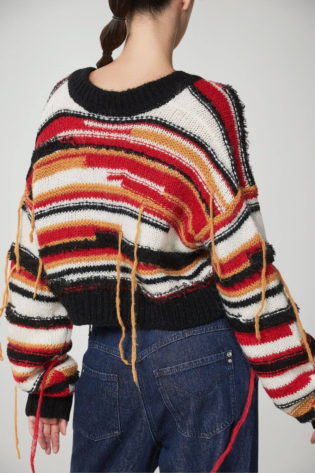 Patrizia Pepe Maglia Donna Crop con Frange