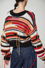 Patrizia Pepe Maglia Donna Crop con Frange