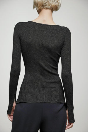Patrizia Pepe Maglia Donna in Lurex con Laccetti Incrociati