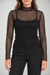Patrizia Pepe T-shirt Donna traforata in lurex
