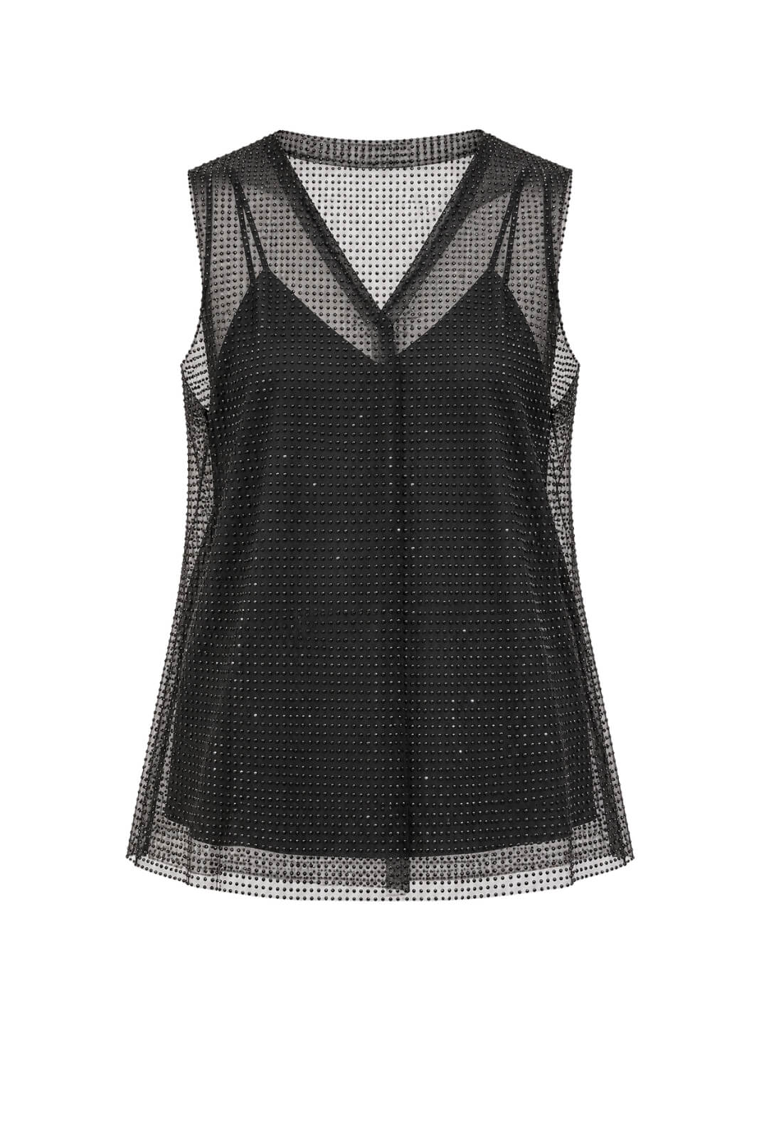 Philosophy Blusa Donna in Tulle con Strass All Over