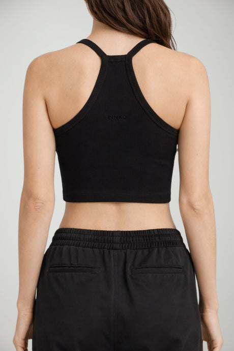 Pinko Canotta Donna a costine con patch posteriore