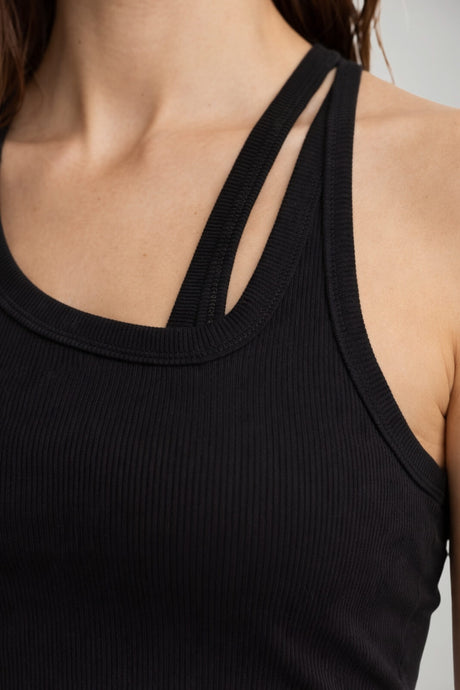 Pinko Canotta Donna a costine con patch posteriore