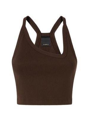 Pinko Canotta Donna a costine con patch posteriore